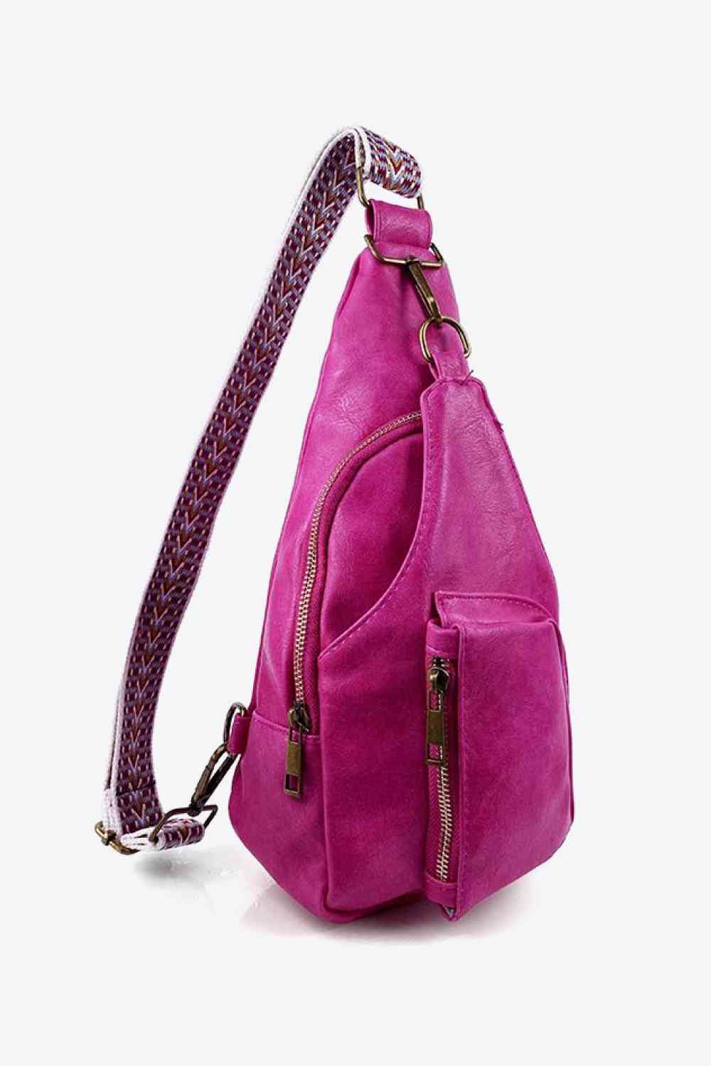 Ally Sling Bag – Adjustable Woven Strap Crossbody Bag with Multiple Pockets for Daily Use