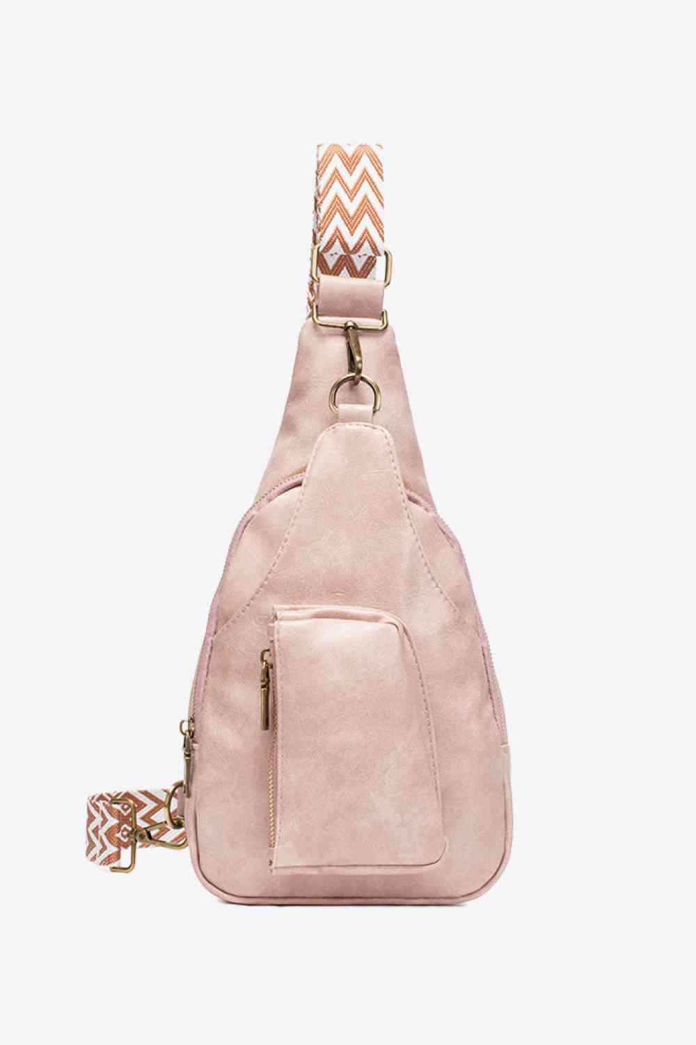 Ally Sling Bag – Adjustable Woven Strap Crossbody Bag with Multiple Pockets for Daily Use