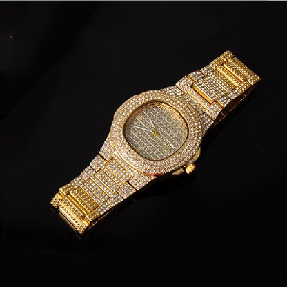 Cuban Chain Jewelry Set – Matching Necklace, Bracelet &amp; Watch in Gold or Silver for Men &amp; Women