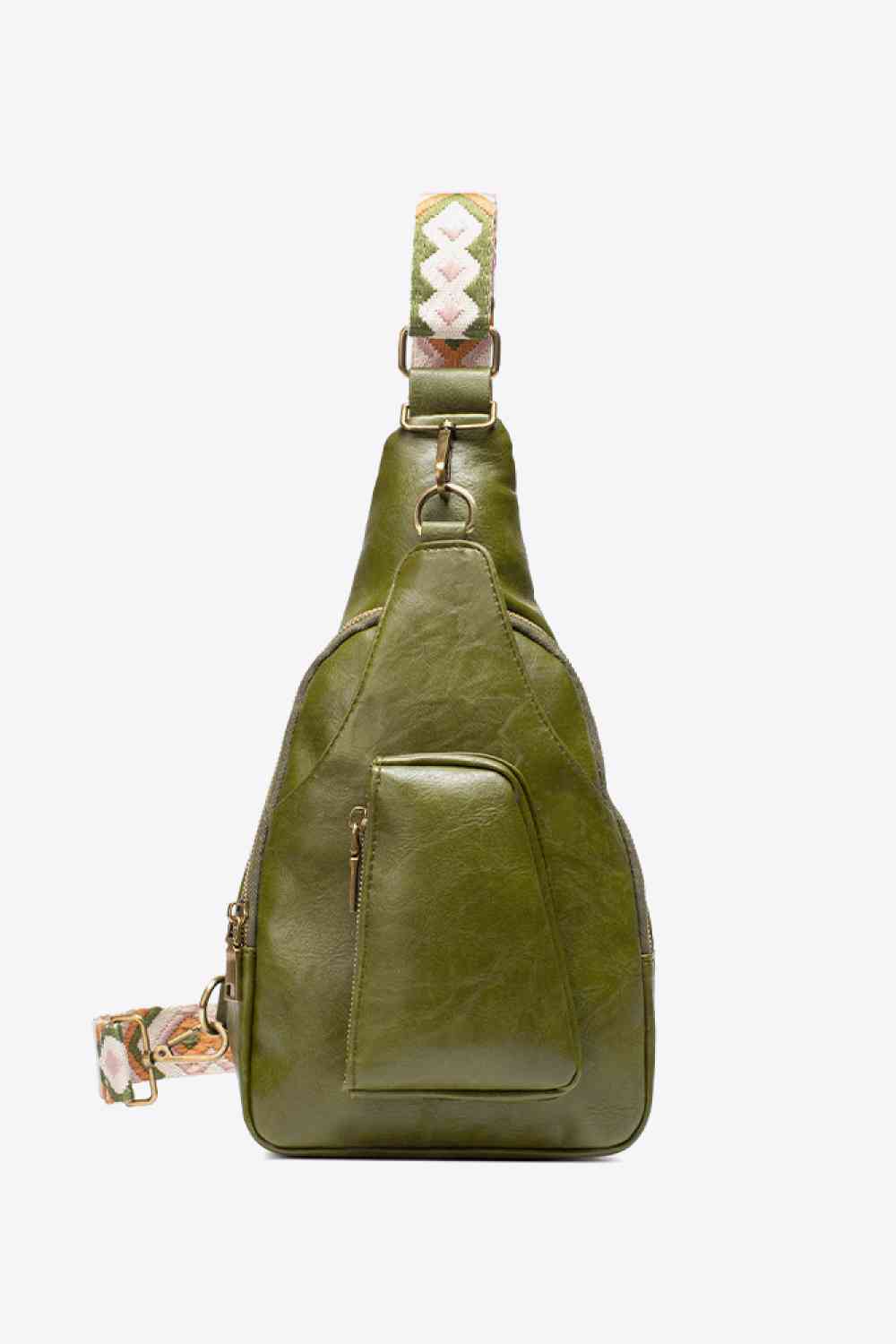 Ally Sling Bag – Adjustable Woven Strap Crossbody Bag with Multiple Pockets for Daily Use