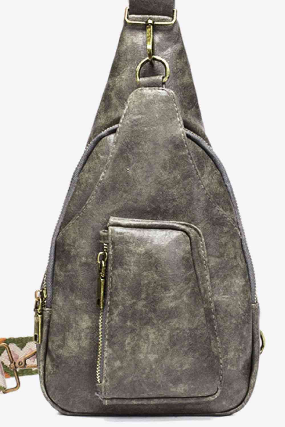 Ally Sling Bag – Adjustable Woven Strap Crossbody Bag with Multiple Pockets for Daily Use
