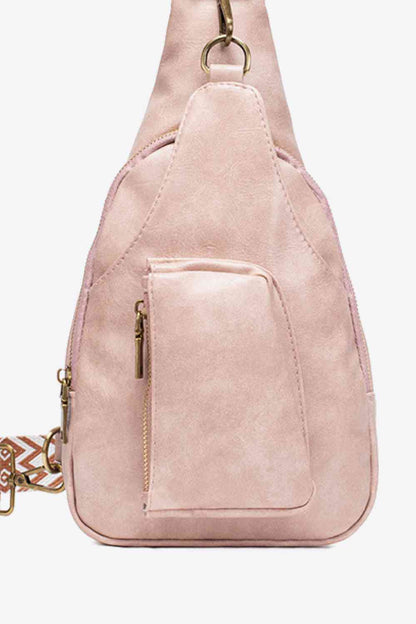 Ally Sling Bag – Adjustable Woven Strap Crossbody Bag with Multiple Pockets for Daily Use