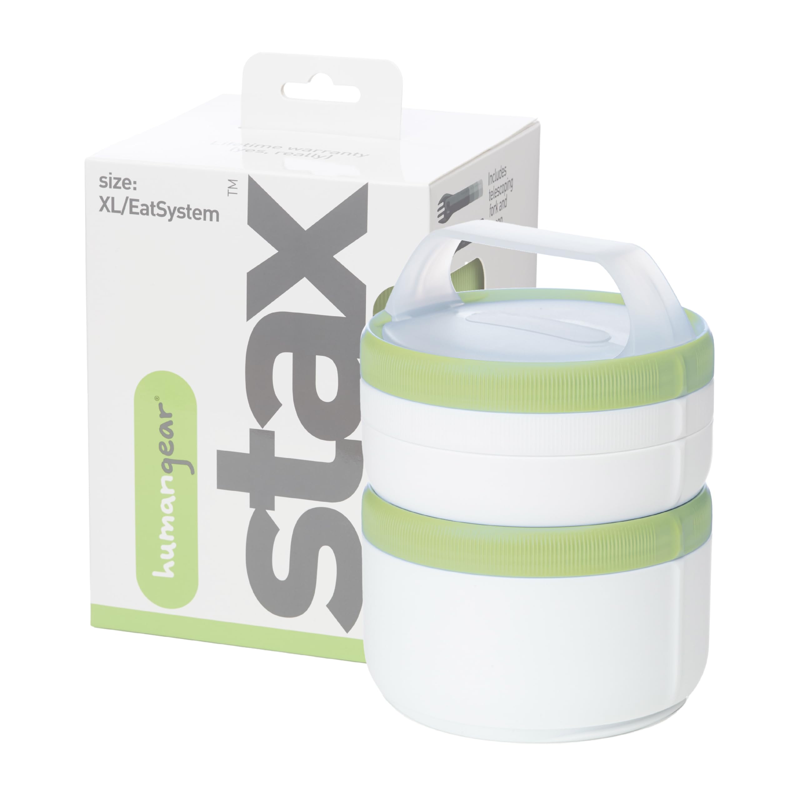 humangear Eat System XL – Stackable Food Containers with Collapsible Utensils for Travel &amp; Camping