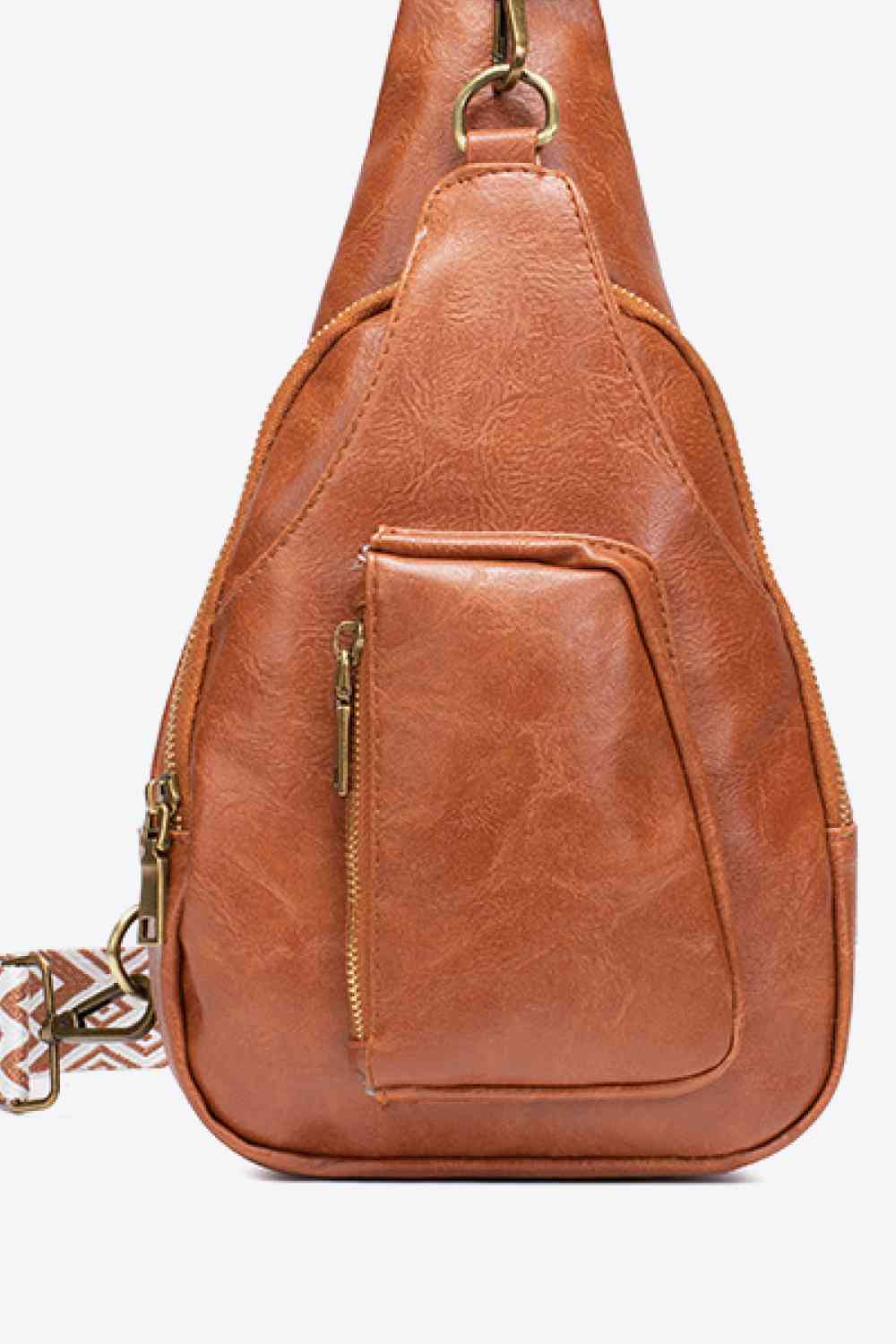 Ally Sling Bag – Adjustable Woven Strap Crossbody Bag with Multiple Pockets for Daily Use