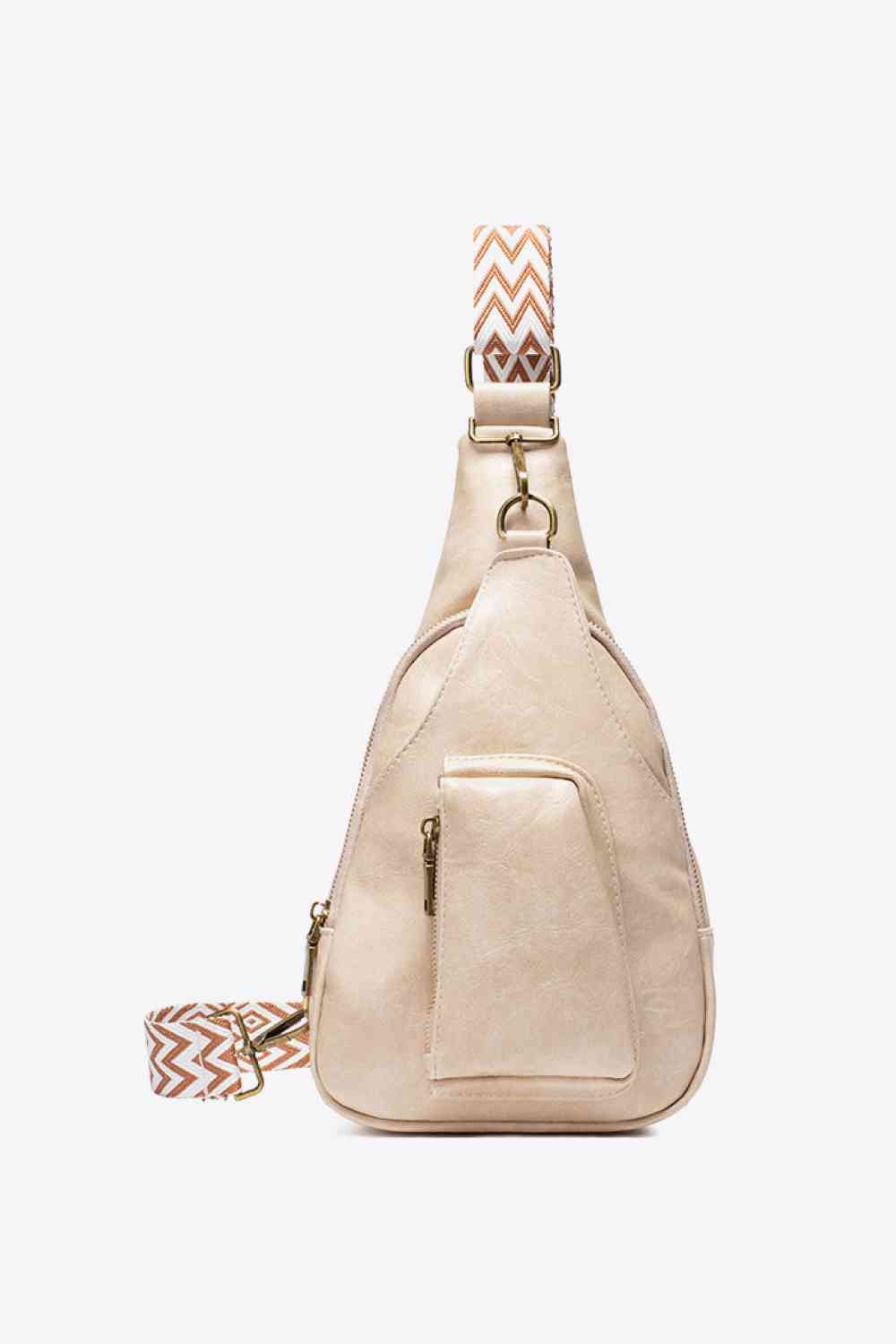 Ally Sling Bag – Adjustable Woven Strap Crossbody Bag with Multiple Pockets for Daily Use