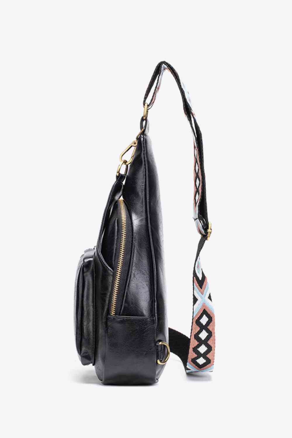 Ally Sling Bag – Adjustable Woven Strap Crossbody Bag with Multiple Pockets for Daily Use