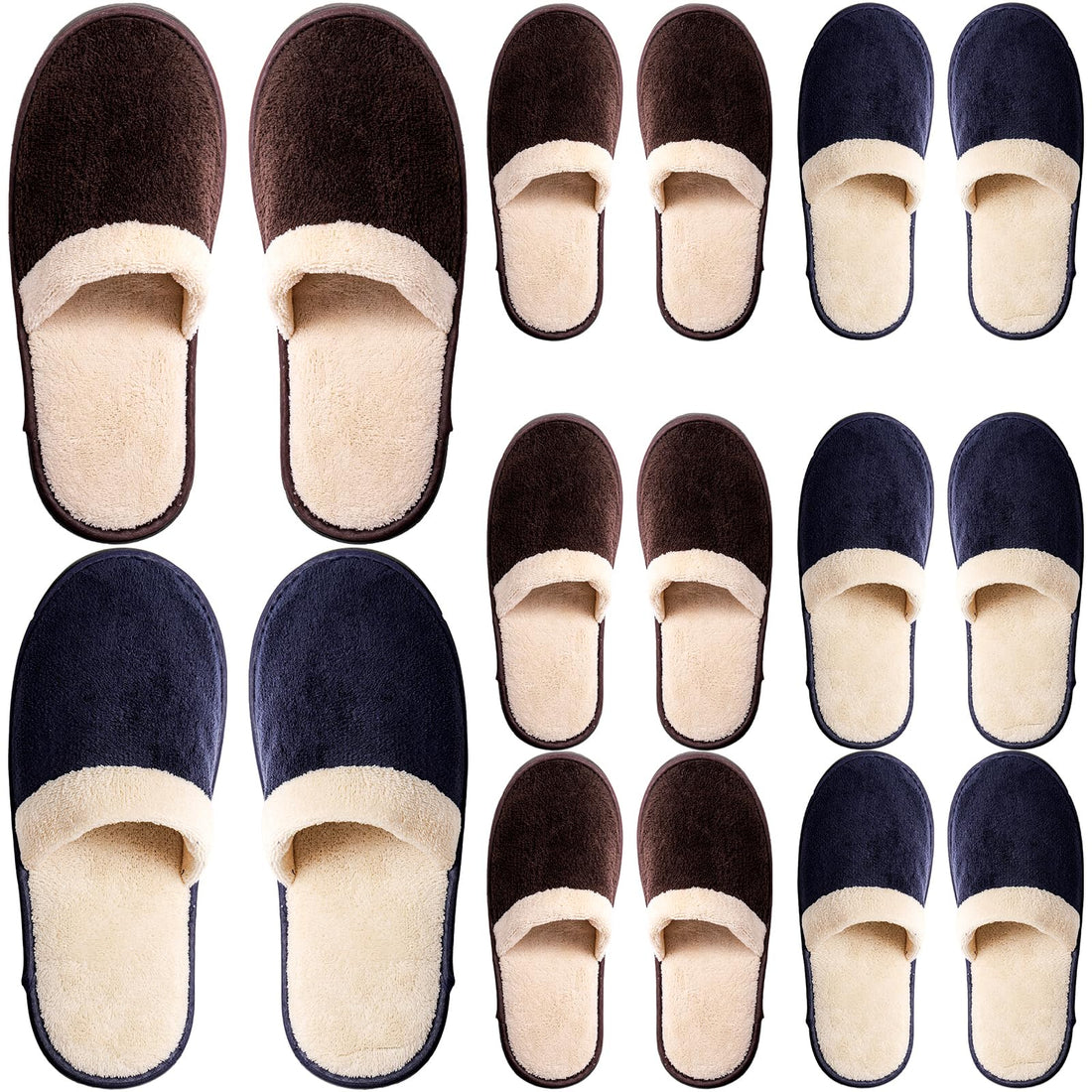 Goaste 8-Pair Disposable Hotel Slippers – Non-Slip Washable Coral Fleece Spa Slippers for Men &amp; Women