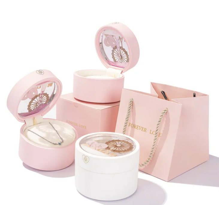 Ferris Wheel Rotating Jewelry Box with LED Light – Luxury Jewellery Organiser for Rings, Necklaces &amp; Accessories