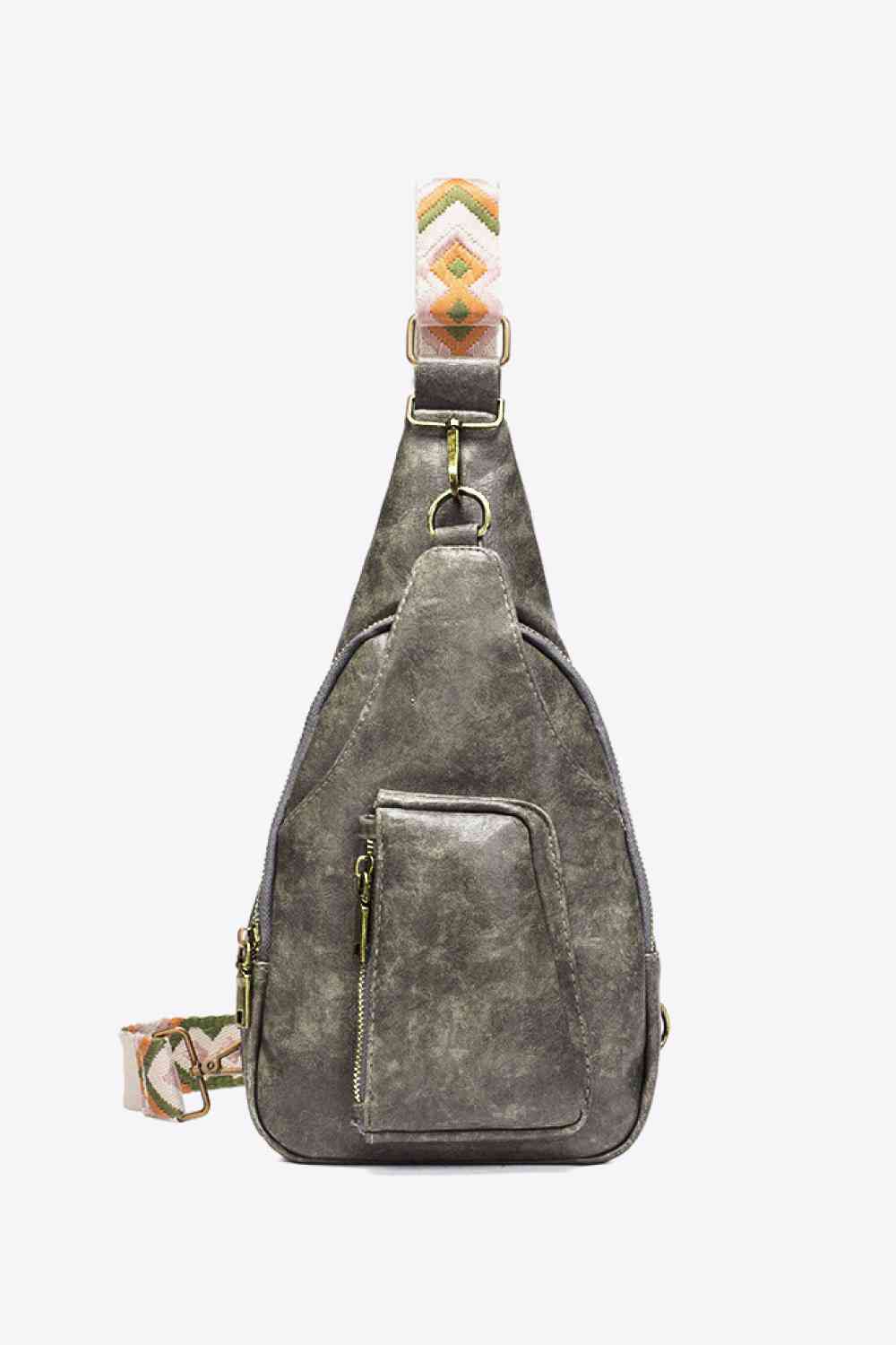 Ally Sling Bag – Adjustable Woven Strap Crossbody Bag with Multiple Pockets for Daily Use