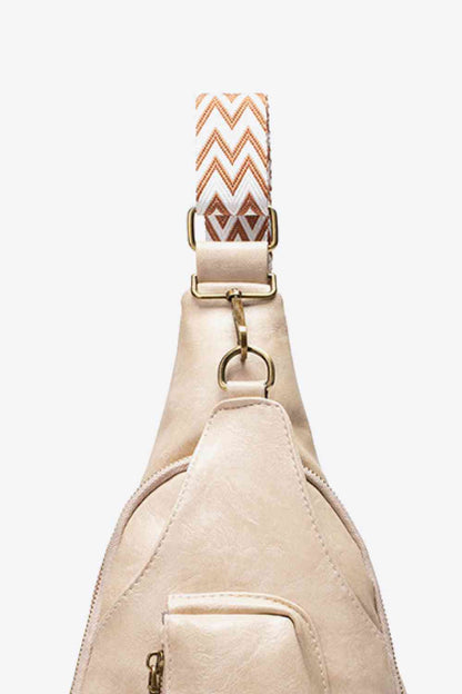 Ally Sling Bag – Adjustable Woven Strap Crossbody Bag with Multiple Pockets for Daily Use