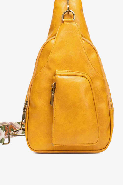Ally Sling Bag – Adjustable Woven Strap Crossbody Bag with Multiple Pockets for Daily Use