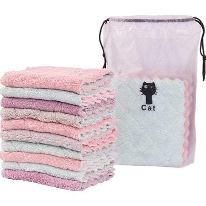 Set of 10 Microfiber Cleaning Towels – Ultra-Absorbent Lint-Free Cloths for Home, Car &amp; Kitchen