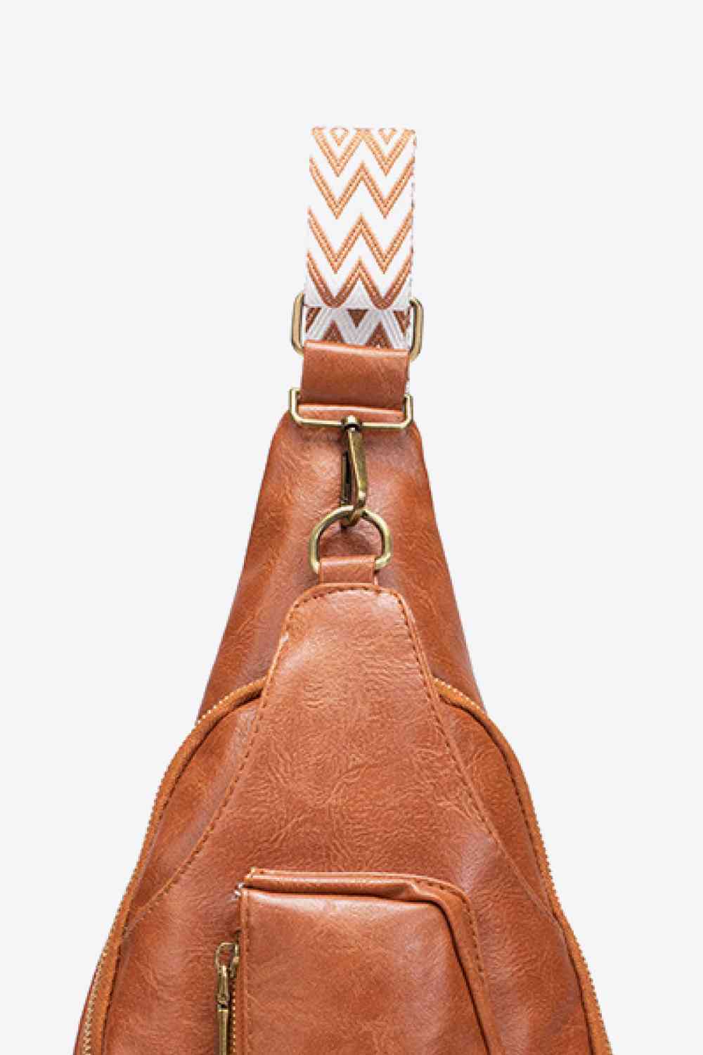 Ally Sling Bag – Adjustable Woven Strap Crossbody Bag with Multiple Pockets for Daily Use