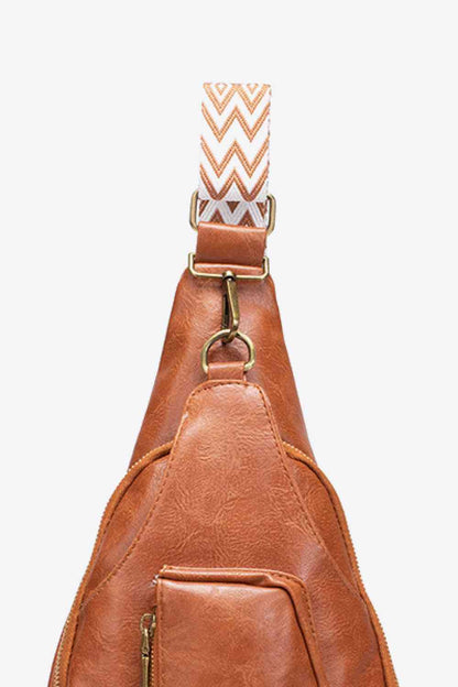 Ally Sling Bag – Adjustable Woven Strap Crossbody Bag with Multiple Pockets for Daily Use