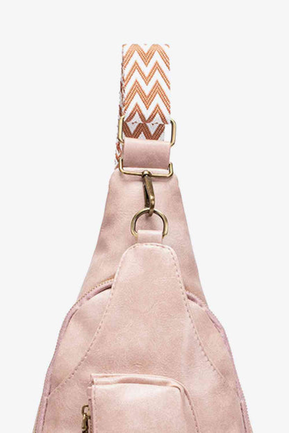Ally Sling Bag – Adjustable Woven Strap Crossbody Bag with Multiple Pockets for Daily Use