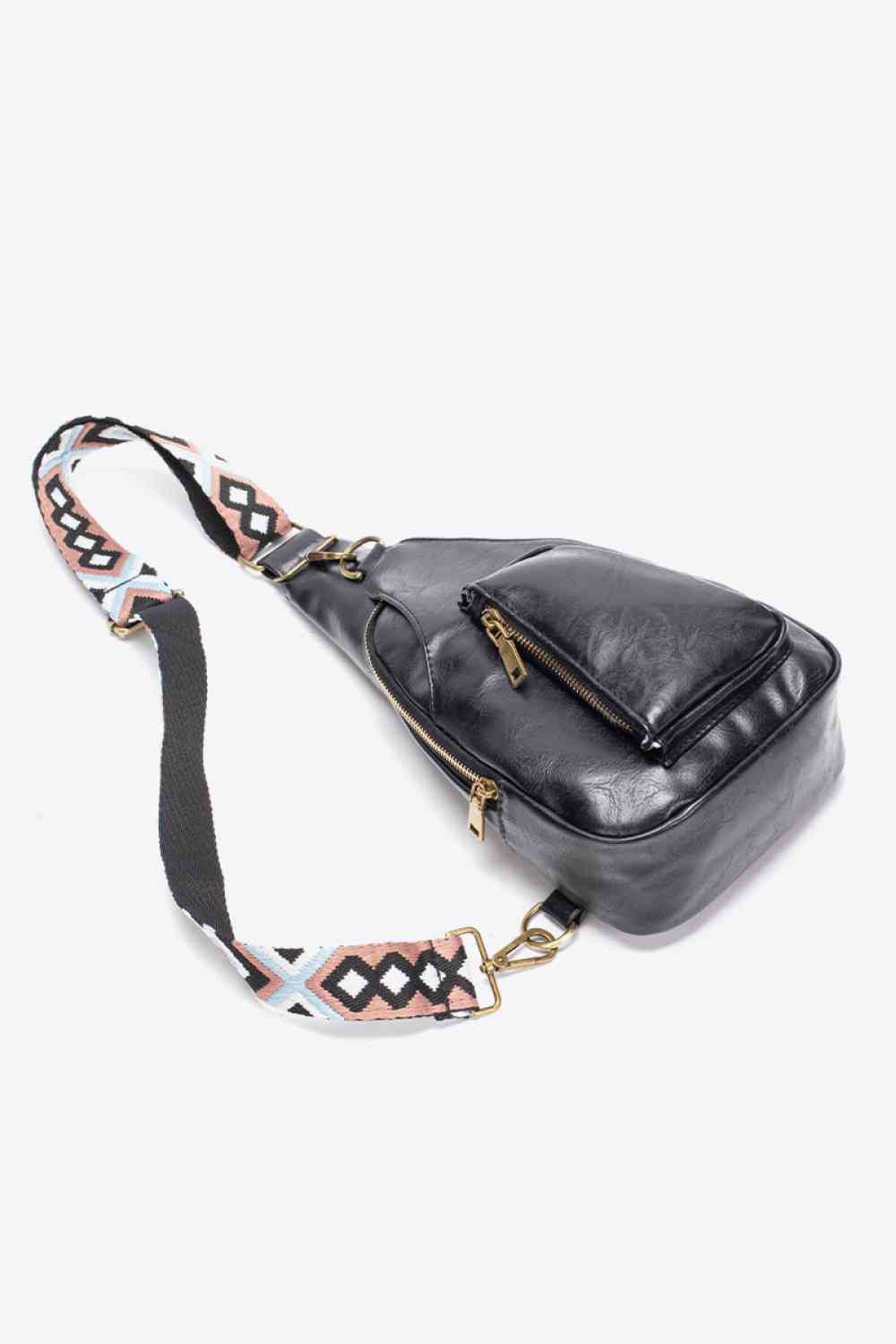Ally Sling Bag – Adjustable Woven Strap Crossbody Bag with Multiple Pockets for Daily Use