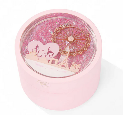 Ferris Wheel Rotating Jewelry Box with LED Light – Luxury Jewellery Organiser for Rings, Necklaces &amp; Accessories