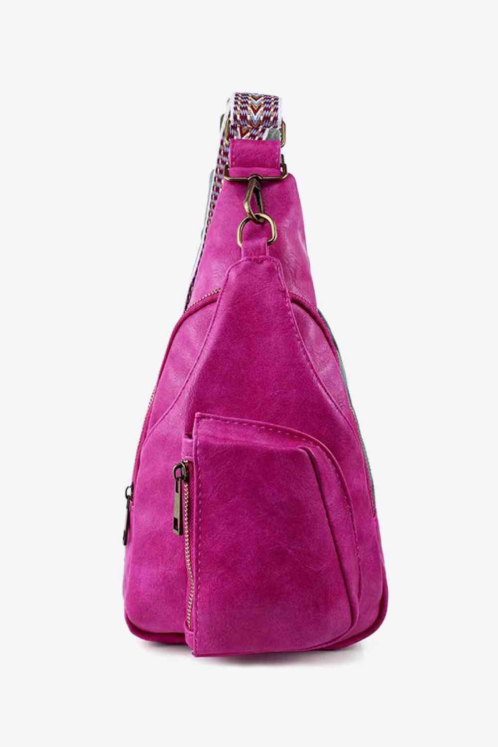 Ally Sling Bag – Adjustable Woven Strap Crossbody Bag with Multiple Pockets for Daily Use