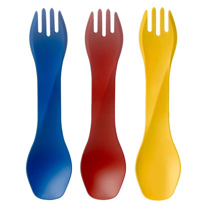 humangear GoBites Uno 3-Pack – Portable Convertible Spork Travel Utensils for Camping, Work &amp; Kids