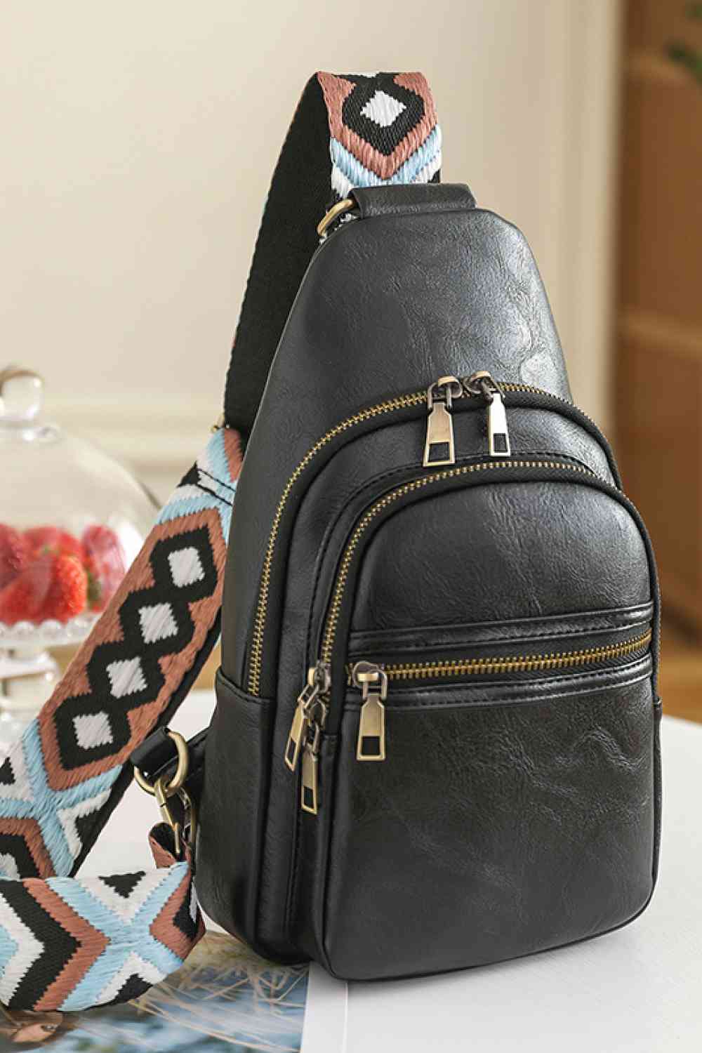 Adored Vegan Leather Sling Bag – Eco-Friendly Adjustable Crossbody Bag for Women