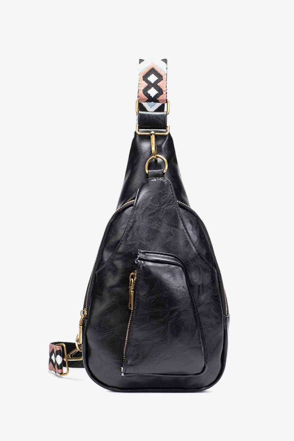 Ally Sling Bag – Adjustable Woven Strap Crossbody Bag with Multiple Pockets for Daily Use